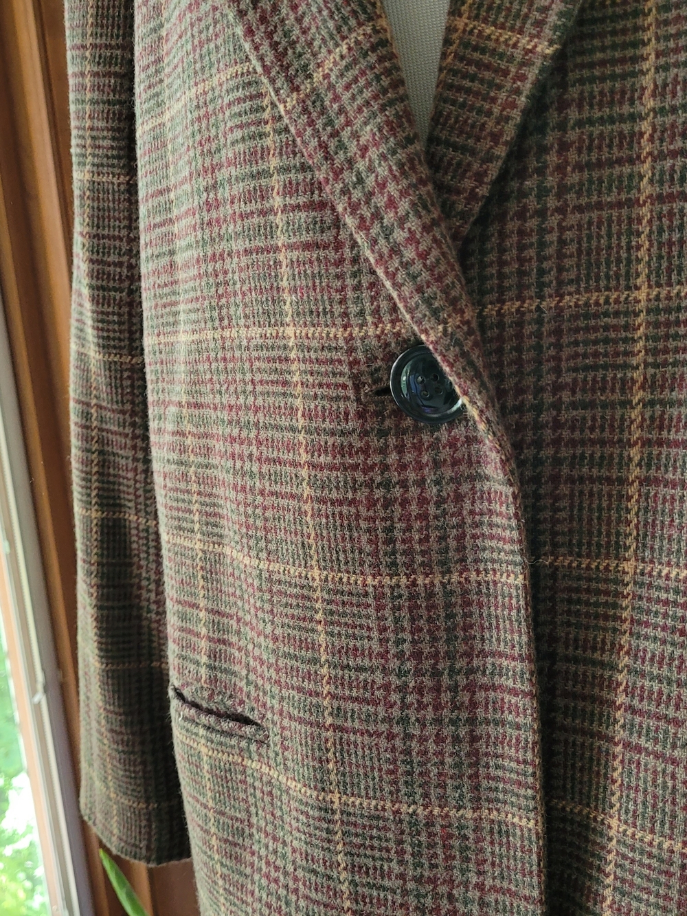 Vintage Sag Harbor Wool Plaid Brown Wool Blend Blazer - Picture 3 of 11